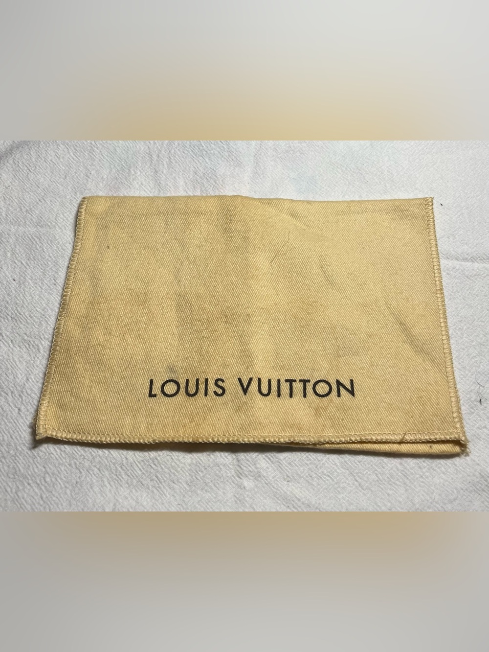 Louis Vuitton Yellow-Beige Canvas Dust Pouch with Black Logo